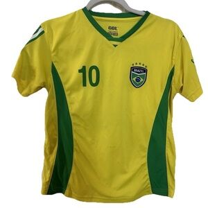 Brazil Yellow Soccer Jersey #10 Youth Med - Futball Shirt Short Sleeve GOL